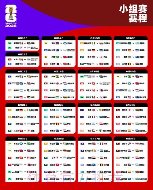 2026世界杯赛程今日赛事详情查询入口